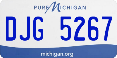 MI license plate DJG5267