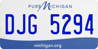 MI license plate DJG5294