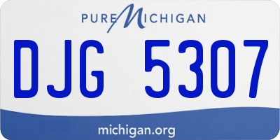 MI license plate DJG5307