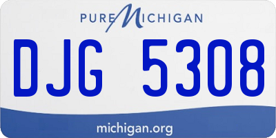 MI license plate DJG5308