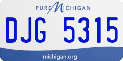 MI license plate DJG5315