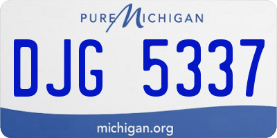 MI license plate DJG5337