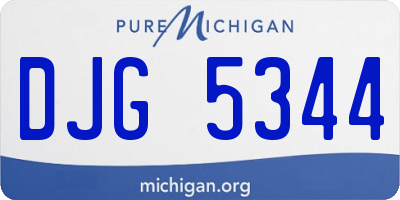 MI license plate DJG5344