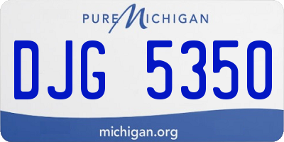 MI license plate DJG5350