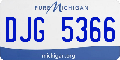 MI license plate DJG5366