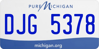 MI license plate DJG5378
