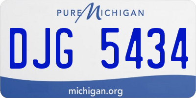 MI license plate DJG5434