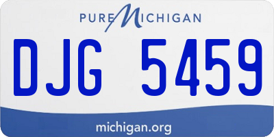 MI license plate DJG5459
