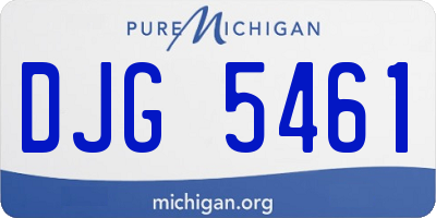 MI license plate DJG5461