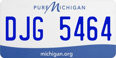 MI license plate DJG5464