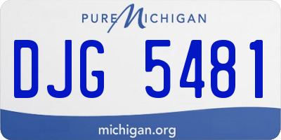 MI license plate DJG5481