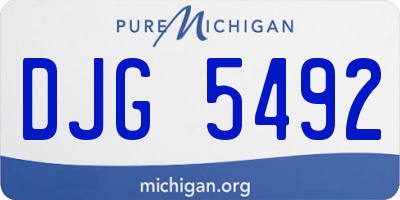 MI license plate DJG5492