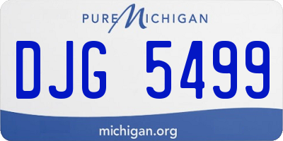 MI license plate DJG5499