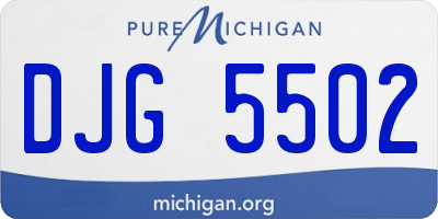 MI license plate DJG5502