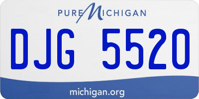 MI license plate DJG5520