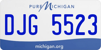 MI license plate DJG5523