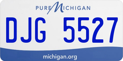 MI license plate DJG5527