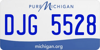 MI license plate DJG5528