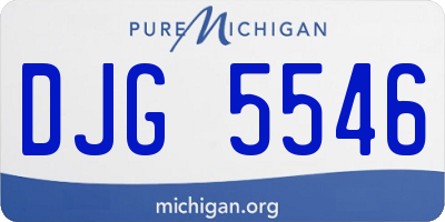 MI license plate DJG5546