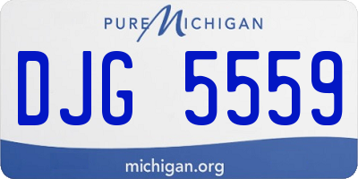 MI license plate DJG5559