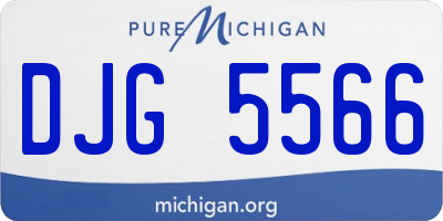 MI license plate DJG5566
