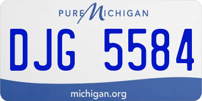 MI license plate DJG5584