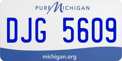 MI license plate DJG5609