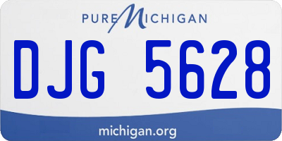 MI license plate DJG5628