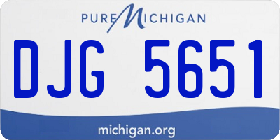 MI license plate DJG5651