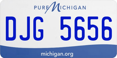 MI license plate DJG5656