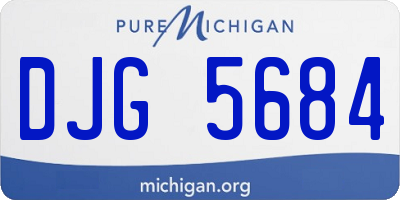 MI license plate DJG5684