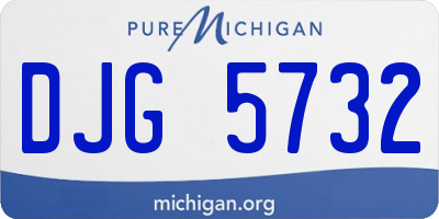 MI license plate DJG5732