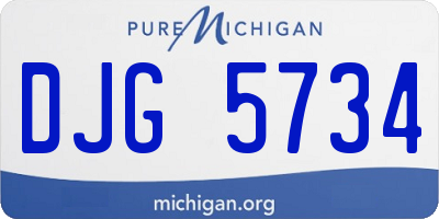 MI license plate DJG5734