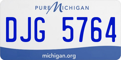 MI license plate DJG5764