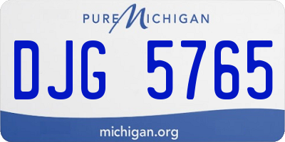 MI license plate DJG5765