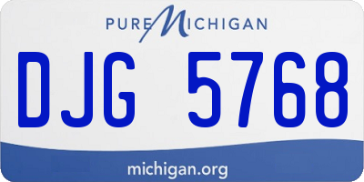 MI license plate DJG5768