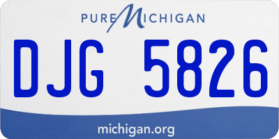 MI license plate DJG5826