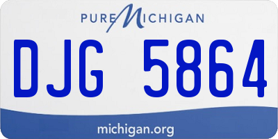 MI license plate DJG5864