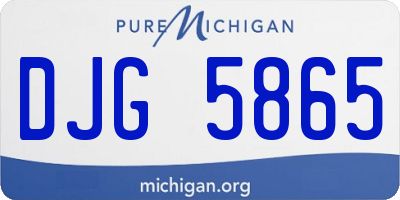 MI license plate DJG5865