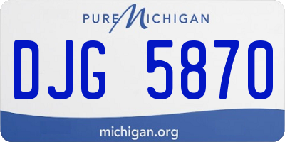 MI license plate DJG5870
