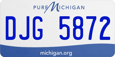 MI license plate DJG5872
