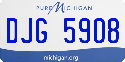 MI license plate DJG5908