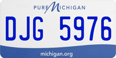 MI license plate DJG5976