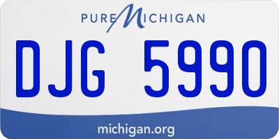 MI license plate DJG5990