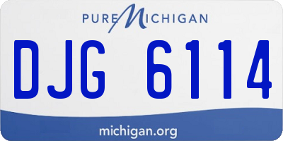 MI license plate DJG6114