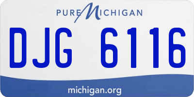 MI license plate DJG6116