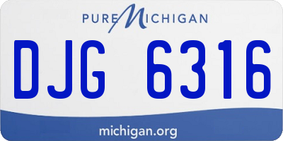 MI license plate DJG6316