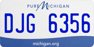 MI license plate DJG6356