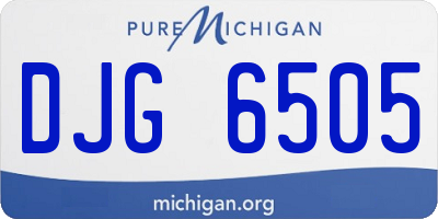 MI license plate DJG6505