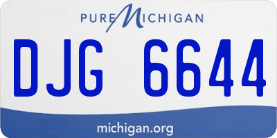 MI license plate DJG6644